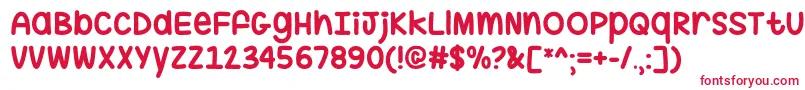 フォントHugMeTightOtf – 白い背景に赤い文字