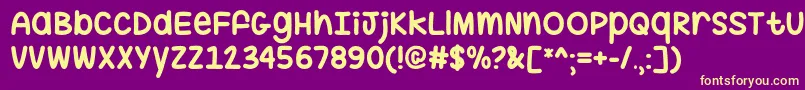 HugMeTightOtf Font – Yellow Fonts on Purple Background