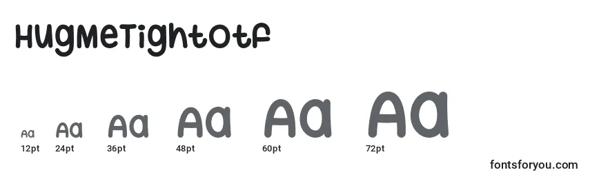 HugMeTightOtf Font Sizes