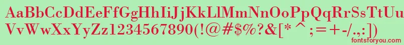 BodoniBt Font – Red Fonts on Green Background