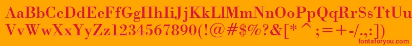 BodoniBt Font – Red Fonts on Orange Background