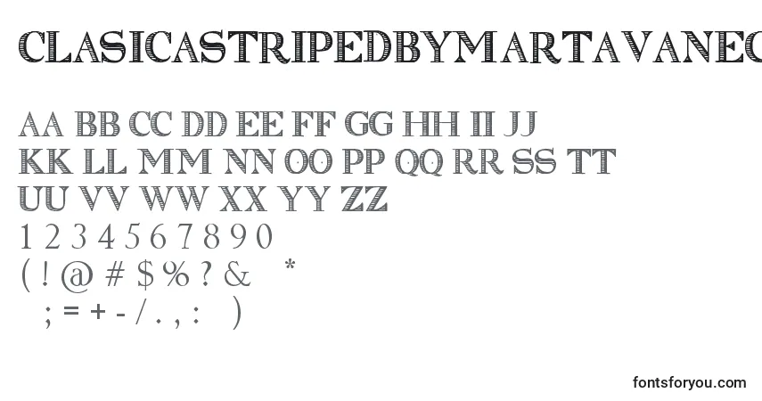Schriftart ClasicaStripedByMartaVanEckdemo – Alphabet, Zahlen, spezielle Symbole