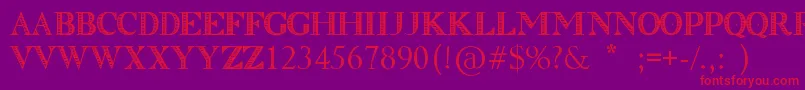 ClasicaStripedByMartaVanEckdemo-fontti – punaiset fontit violetilla taustalla