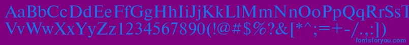 フォントTimesetRegular – 紫色の背景に青い文字