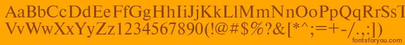 TimesetRegular Font – Brown Fonts on Orange Background