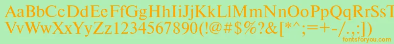 TimesetRegular Font – Orange Fonts on Green Background