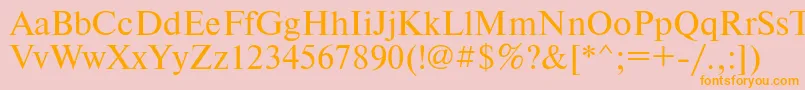 TimesetRegular Font – Orange Fonts on Pink Background