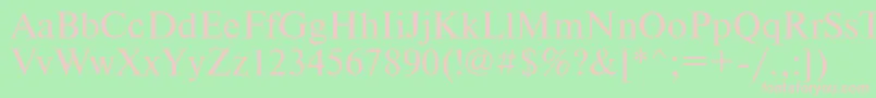 TimesetRegular Font – Pink Fonts on Green Background