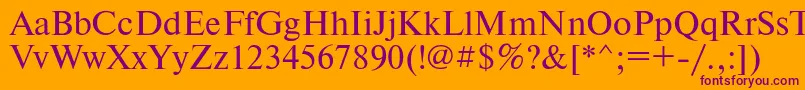 TimesetRegular Font – Purple Fonts on Orange Background