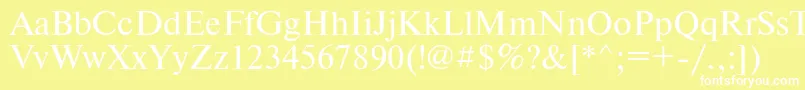 フォントTimesetRegular – 黄色い背景に白い文字