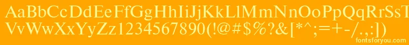 フォントTimesetRegular – オレンジの背景に黄色の文字