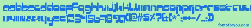 Mr Quicke Font – Blue Fonts on Green Background