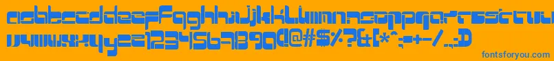 フォントMr Quicke – オレンジの背景に青い文字