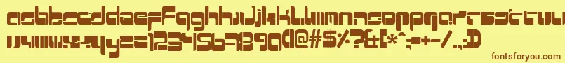 Mr Quicke Font – Brown Fonts on Yellow Background