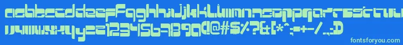 Mr Quicke Font – Green Fonts on Blue Background