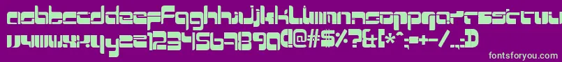 Mr Quicke Font – Green Fonts on Purple Background