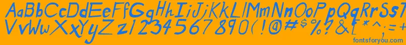 DirtyDuoItalic Font – Blue Fonts on Orange Background