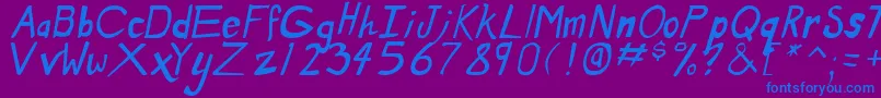 DirtyDuoItalic Font – Blue Fonts on Purple Background