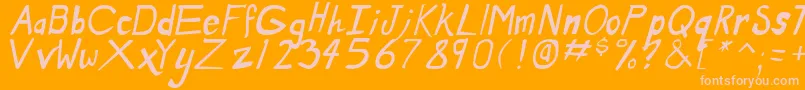 DirtyDuoItalic Font – Pink Fonts on Orange Background