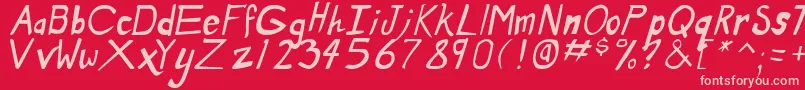 DirtyDuoItalic Font – Pink Fonts on Red Background