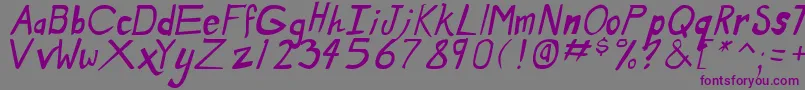 DirtyDuoItalic Font – Purple Fonts on Gray Background