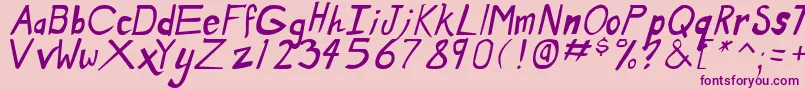 DirtyDuoItalic Font – Purple Fonts on Pink Background