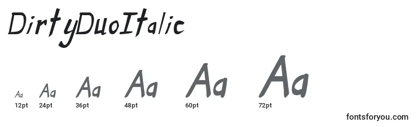 DirtyDuoItalic Font Sizes