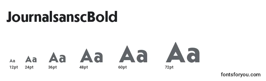 JournalsanscBold Font Sizes