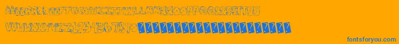 Toxicwaste-Schriftart – Blaue Schriften auf orangefarbenem Hintergrund