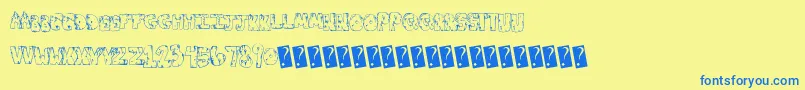 Toxicwaste Font – Blue Fonts on Yellow Background