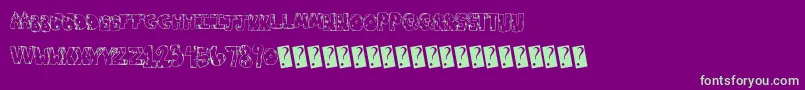 Toxicwaste-Schriftart – Grüne Schriften auf violettem Hintergrund