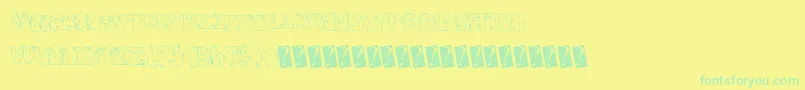 Toxicwaste-Schriftart – Grüne Schriften auf gelbem Hintergrund