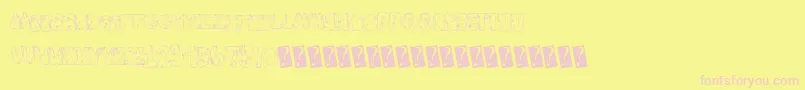 Toxicwaste-fontti – vaaleanpunaiset fontit keltaisella taustalla