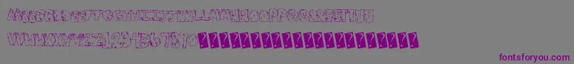 Toxicwaste-fontti – violetit fontit harmaalla taustalla