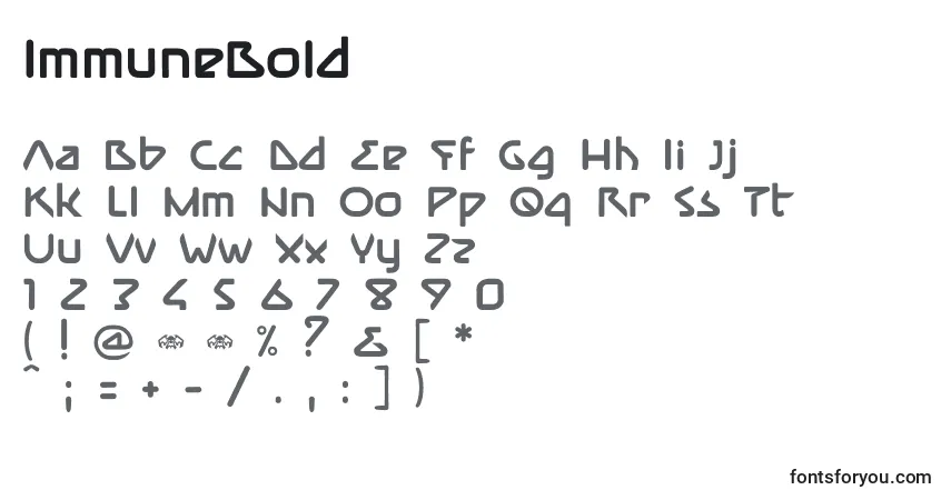 ImmuneBold Font – alphabet, numbers, special characters