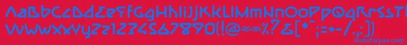 フォントImmuneBold – 赤い背景に青い文字