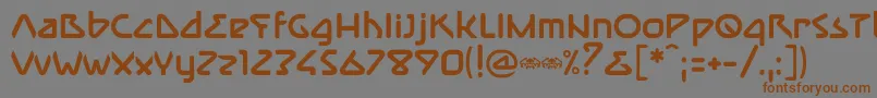 フォントImmuneBold – 茶色の文字が灰色の背景にあります。