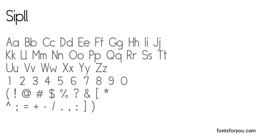 Schriftart Sipll – Alphabet, Zahlen, spezielle Symbole