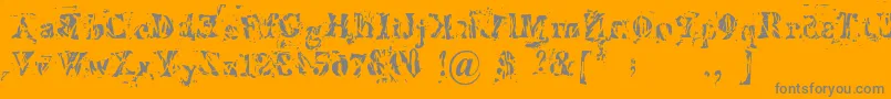 Imperfetta-Schriftart – Graue Schriften auf orangefarbenem Hintergrund