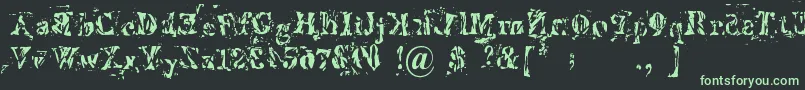 Imperfetta Font – Green Fonts on Black Background