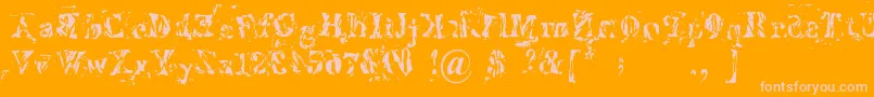 Imperfetta-Schriftart – Rosa Schriften auf orangefarbenem Hintergrund