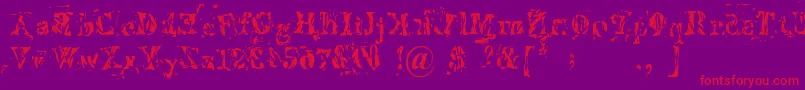 Imperfetta Font – Red Fonts on Purple Background