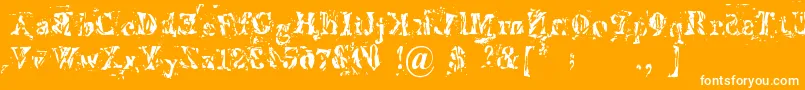 Imperfetta-Schriftart – Weiße Schriften auf orangefarbenem Hintergrund