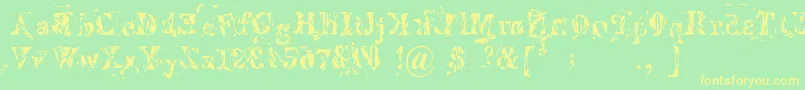 Imperfetta Font – Yellow Fonts on Green Background