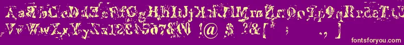 Imperfetta Font – Yellow Fonts on Purple Background