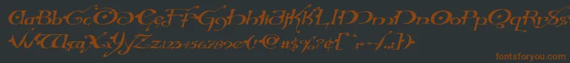 Hollyjinglesolidexpandital Font – Brown Fonts on Black Background