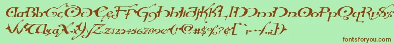 Hollyjinglesolidexpandital Font – Brown Fonts on Green Background