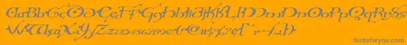 Hollyjinglesolidexpandital-Schriftart – Graue Schriften auf orangefarbenem Hintergrund