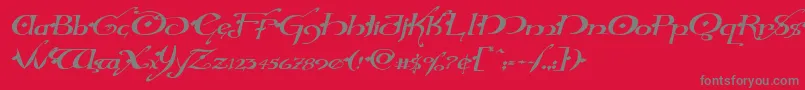 Hollyjinglesolidexpandital-Schriftart – Graue Schriften auf rotem Hintergrund