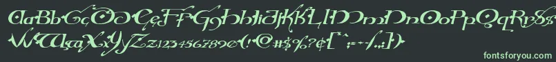 Hollyjinglesolidexpandital Font – Green Fonts on Black Background